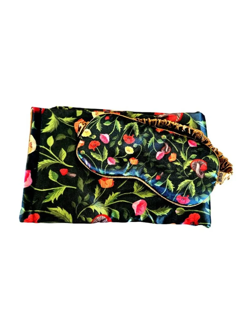 Scunci Elphaba Wicked Poppy Floral Mushroom Gold Mask Pillowcase Sleep Set